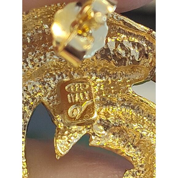 Lot Of 7 Gold Tone Jewelry 925 Sterling Silver 2 Necklaces 5 Pairs Earrings 165g - Picture 8 of 16